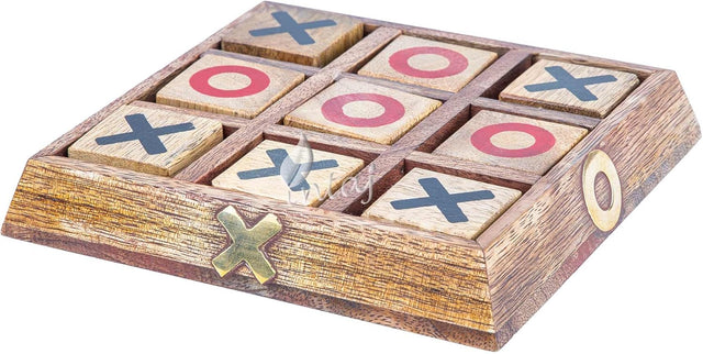Wooden Tic Tac Toe Board Game, Rustic XOXO Table Decor Design 2