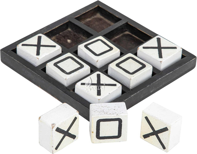Wooden Tic Tac Toe Board Game, Rustic XOXO Table Decor Design 5