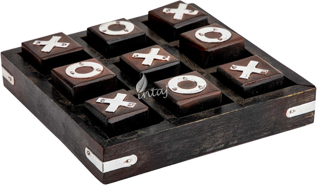 Wooden Tic Tac Toe Board Game, Rustic XOXO Table Decor Design 4