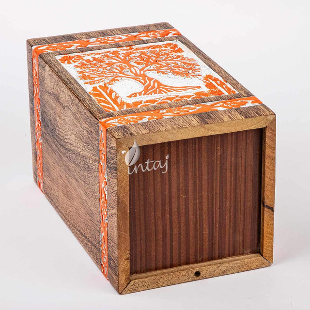 Handcarved Wooden Cremation Urn – Tree of Life Design – Suitable for Adult Men & Women, Mom & Dad – 180lbs Capacity