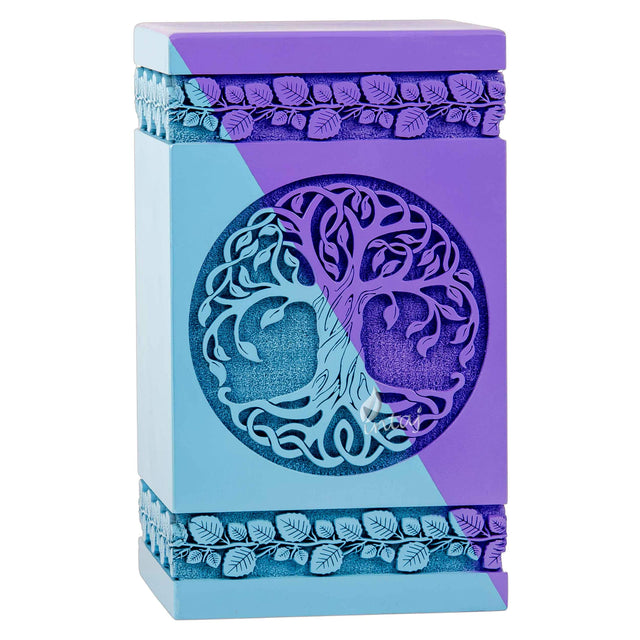 Handcarved Wooden Cremation Urn – Celtic Knot Tree of Life – Suitable for Adult Men & Women, Mom & Dad – 180lbs Capacity