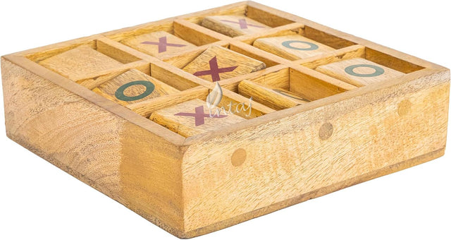 Wooden Tic Tac Toe Board Game, Rustic XOXO Table Decor Design 3