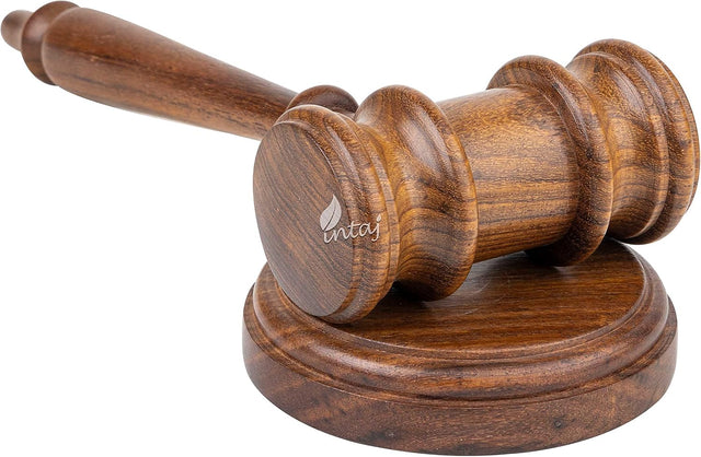 Rosewood Judge Gavel and Sound Block, Handmade Auction Mallet