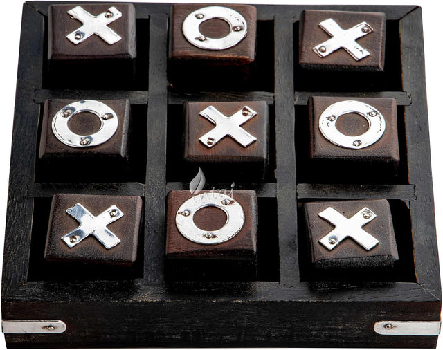 Wooden Tic Tac Toe Board Game, Rustic XOXO Table Decor Design 4