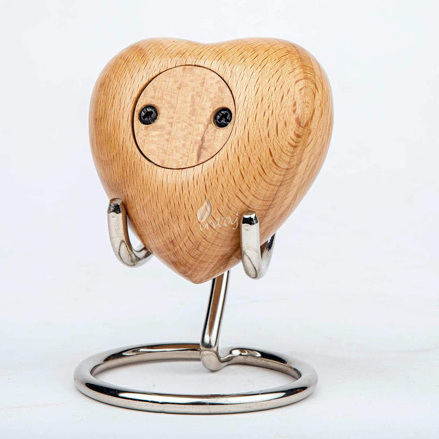 Handcarved Wooden Cremation Urn – BeechWood Humming Bird Design – Suitable for Dogs & Cats – 14 Cu/in Capacity