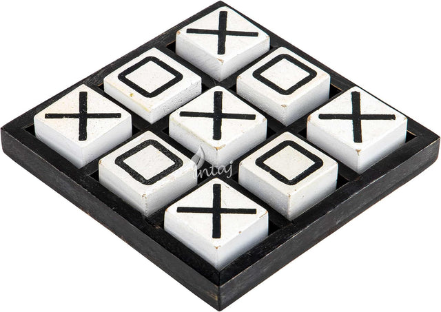 Wooden Tic Tac Toe Board Game, Rustic XOXO Table Decor Design 5