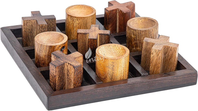 Wooden Tic Tac Toe Board Game, Rustic XOXO Table Decor Design 6