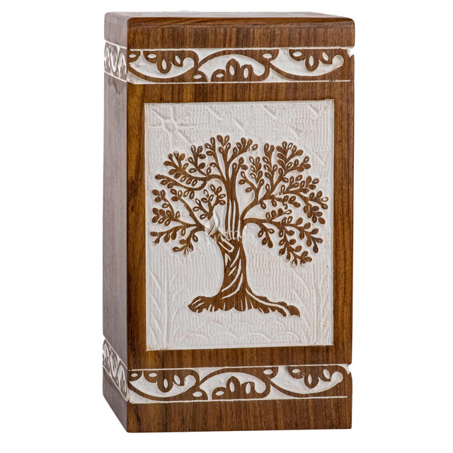 Mini Rosewood Keepsake Urn – Tree of Life – Suitable for Men, Women, Mom & Dad – 20lbs