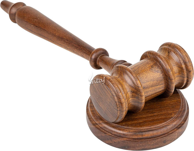 Rosewood Judge Gavel and Sound Block, Handmade Auction Mallet