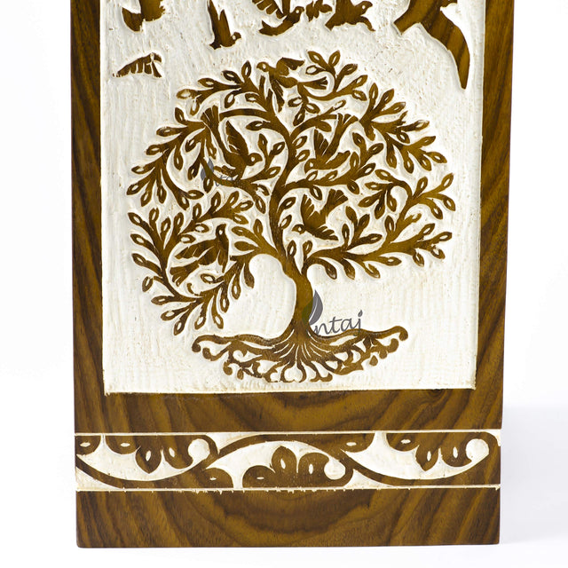 Handcarved Wooden Cremation Urn – Tree of Life – Suitable for Adult Men & Women – 250lbs