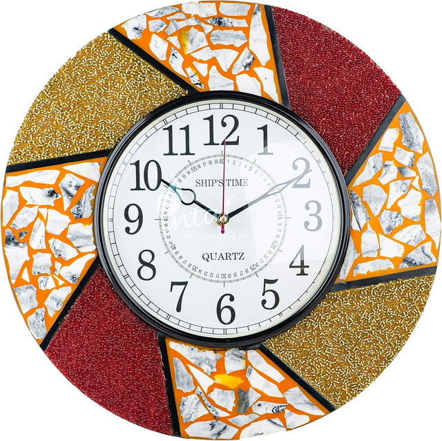 Silent Round Wall Clock, 14 Inch Vibrant Decorative Clock