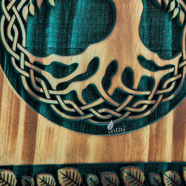 Handmade Rosewood Urn – Celtic Pine Tree of Life – Suitable for Adult & Dog Ashes – X-Small (7.5Hx4.25W, 100 Cu/in)