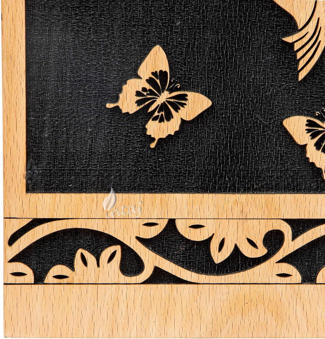 Handcarved Wooden Cremation Urn – Hummingbird Design in Beechwood – Suitable for Adult Men & Women – 115 Cu/in Capacity