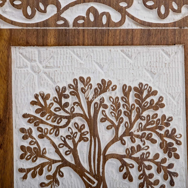 Handcarved Wooden Cremation Urn – Tree of Life Design in Antique Rosewood – Suitable for Adult Men & Women, Mom & Dad – 640 Cu/in Capacity