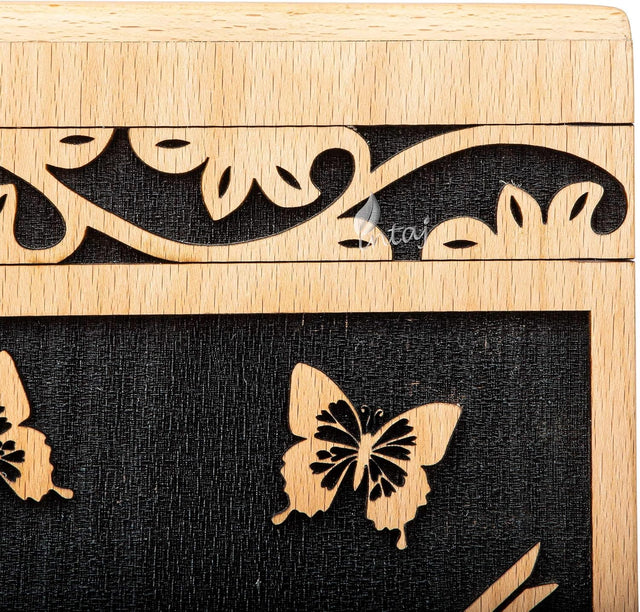 Handcarved Wooden Cremation Urn – Hummingbird Design in Beechwood – Suitable for Adult Men & Women – 115 Cu/in Capacity