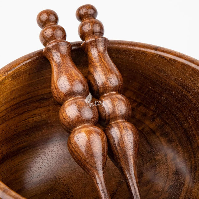 Rosewood Crochet Hook Set of 10, 7 Inch Ergonomic Wooden Hooks