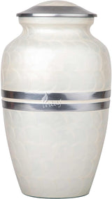 Handcrafted Cremation Urn – Daisy White Design – Suitable for Adult Men & Women, Mom & Dad – 250lbs Capacity