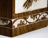 Handcarved Wooden Cremation Urn – Antique Rosewood Design – Suitable for Adult Men & Women, Mom & Dad – 118 Cu/in Capacity