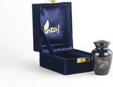 Handcrafted Keepsake Cremation Urn – Rare Dove on Black Design – Suitable for Adult Men & Women – Mini Size (1 Unit)