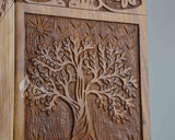 Handcarved Wooden Cremation Urn – Tree of Life Design – Suitable for Adult Men & Women, Mom & Dad – 250 Cu/in Capacity