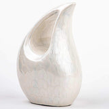 Handcrafted Cremation Urn – Diamond Cut White Daisy Design – Suitable for Adult Men & Women, Mom & Dad – 200lbs Capacity