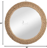 Rustic Wall Mirror - Decorative Wall Mount Round Large Wall Hanging Mirror for Living Room Bathroom Bedroom Farmhouse Entry Wall Decor (Rustic Brown, 15" Dia)
