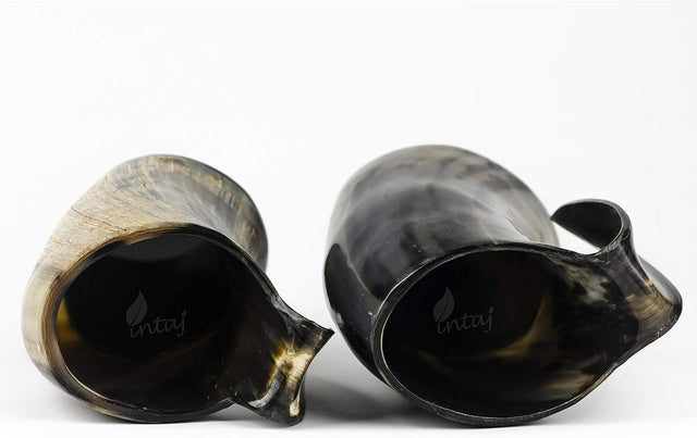 Natural Buffalo Horn Beer Mug, Large Handmade Viking Tankard