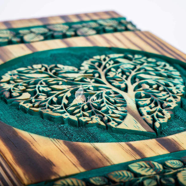 Handmade Rosewood Urn – Heart Pine Tree of Life – Suitable for Adult & Dog Ashes – X-Small (7.5Hx4.25W, 100 Cu/in)
