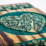 Handmade Rosewood Urn – Heart Pine Tree of Life – Suitable for Adult & Dog Ashes – Large (11.25Hx6.25W, 250 Cu/in)