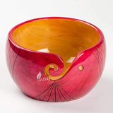 Handmade Large Wooden Yarn Bowl for Knitting Crochet Perfect Yarn Holder Rosewood Bowl for Mothers Day Christmas Gift (Large - 6x4, Pink Stripes)