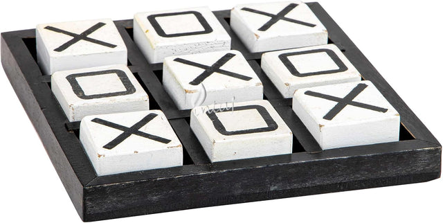 Wooden Tic Tac Toe Board Game, Rustic XOXO Table Decor Design 5