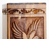 Handcarved Wooden Cremation Urn – Rosewood Design – Suitable for Adult Men & Women, Mom & Dad – 115 Cu/in Capacity