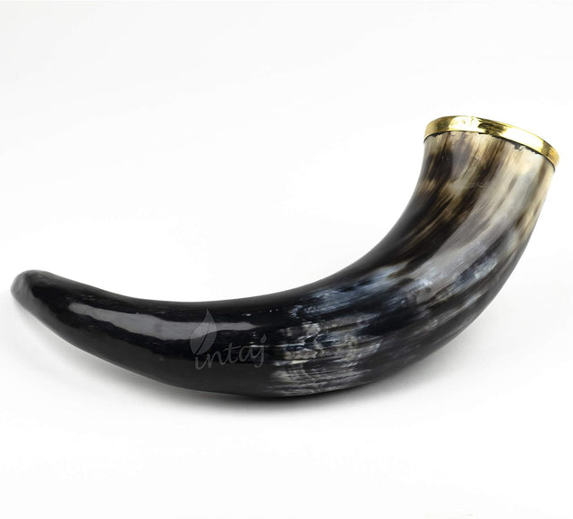 Handmade Buffalo Horn Beer Mug, Large Viking Horn Tankard