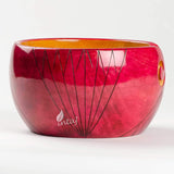Handmade Large Wooden Yarn Bowl for Knitting Crochet Perfect Yarn Holder Rosewood Bowl for Mothers Day Christmas Gift (Large - 6x4, Pink Stripes)