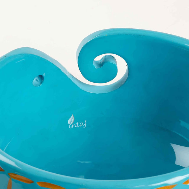 Handmade Large Wooden Yarn Bowl for Knitting Crochet Perfect Yarn Holder Rosewood Bowl for Mothers Day Christmas Gift (Large - 6x4, Sky Blue)