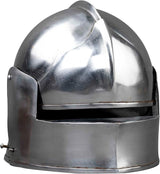 Medieval Barbuta Visored Helmet, Brushed Steel Knight Armour Decor