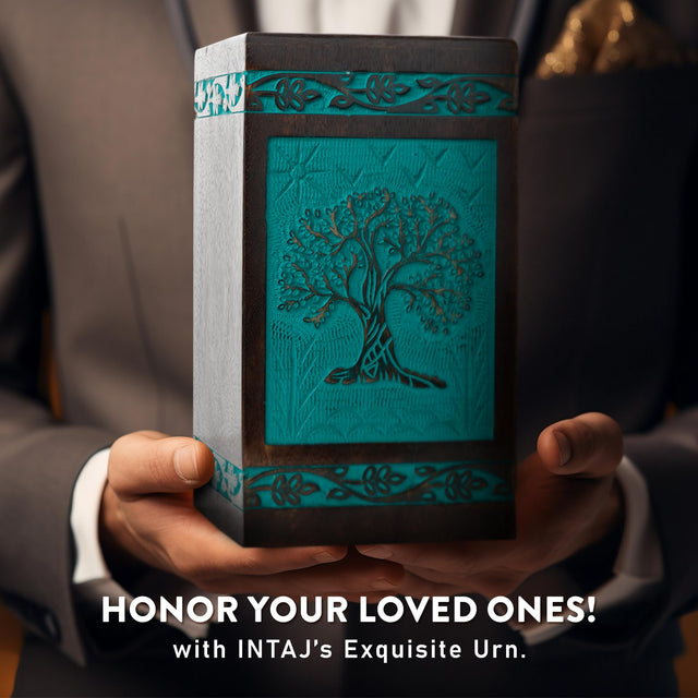 Mini Rosewood Keepsake Urn – Tree of Life – Suitable for Men, Women, Mom & Dad – 20lbs