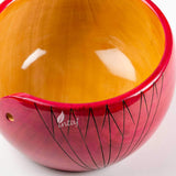 Handmade Large Wooden Yarn Bowl for Knitting Crochet Perfect Yarn Holder Rosewood Bowl for Mothers Day Christmas Gift (Large - 6x4, Pink Stripes)