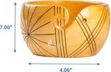 Handmade Large Wooden Yarn Bowl for Knitting Crochet Perfect Yarn Holder Rosewood Bowl for Mothers Day Christmas Gift (X-Large - 7x4, Stripes)
