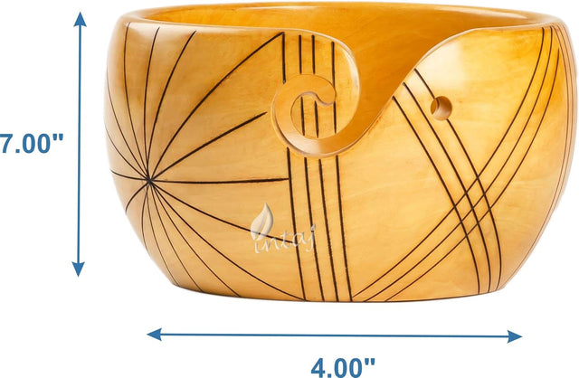 Handmade Large Wooden Yarn Bowl for Knitting Crochet Perfect Yarn Holder Rosewood Bowl for Mothers Day Christmas Gift (X-Large - 7x4, Stripes)