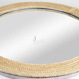 Rustic Wall Mirror - Decorative Wall Mount Round Large Wall Hanging Mirror for Living Room Bathroom Bedroom Farmhouse Entry Wall Decor (Rustic White, 15" Dia)