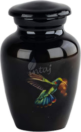 Handcrafted Keepsake Cremation Urn – Rare Dove on Black Design – Suitable for Adult Men & Women – Mini Size (1 Unit)
