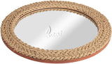 Rustic Wall Mirror - Decorative Wall Mount Round Large Wall Hanging Mirror for Living Room Bathroom Bedroom Farmhouse Entry Wall Decor (Rustic Brown, 15" Dia)