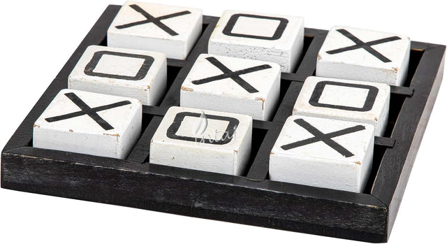 Wooden Tic Tac Toe Board Game, Rustic XOXO Table Decor Design 5