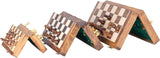 Handmade Wooden Chess Board, 7 Inch Small Wood Game Board