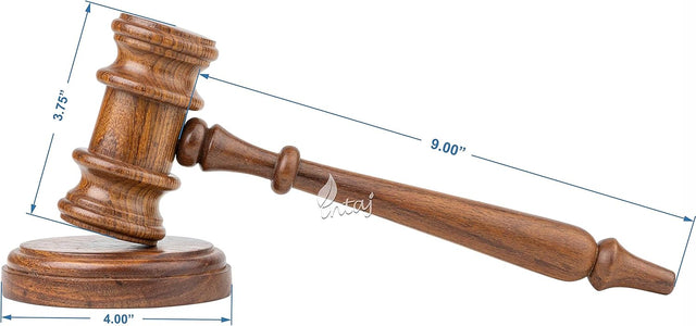 Rosewood Judge Gavel and Sound Block, Handmade Auction Mallet