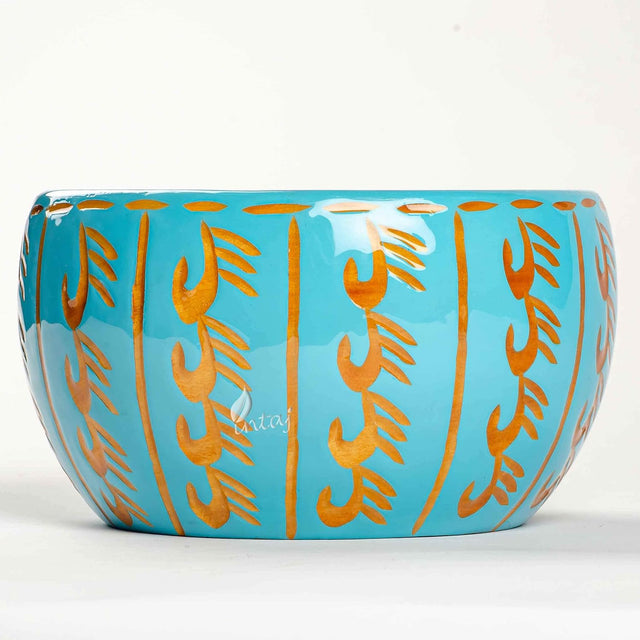 Handmade Large Wooden Yarn Bowl for Knitting Crochet Perfect Yarn Holder Rosewood Bowl for Mothers Day Christmas Gift (X-Large - 7x4, Sky Blue)