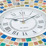 Silent Round Wall Clock, 14 Inch Rainbow Marble Decorative Clock