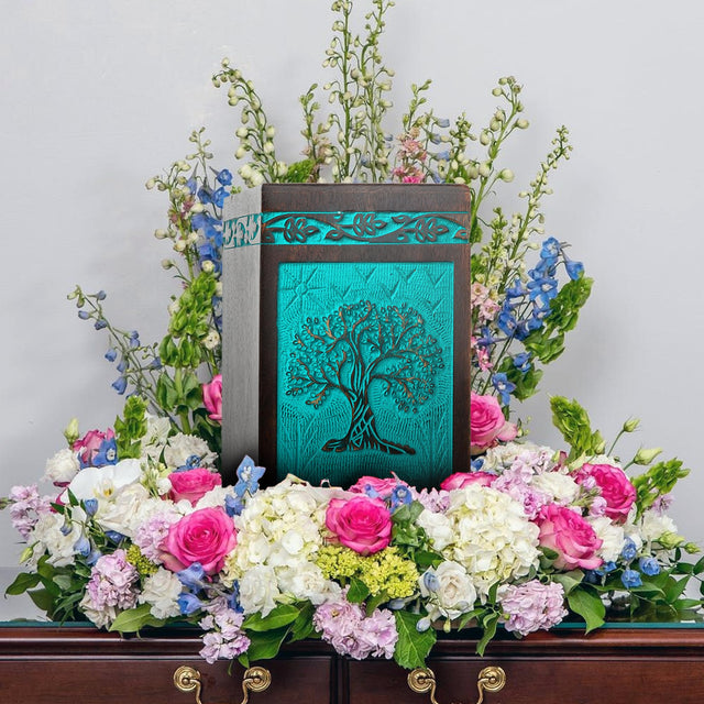 Mini Rosewood Keepsake Urn – Tree of Life – Suitable for Men, Women, Mom & Dad – 20lbs