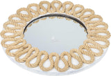 Rustic Rope Round Wall Mirror - Nautical Decorative Wall Mirror Handcrafted - Large Wall Home Decor Mirror for Bathroom, Bedroom, Entryway, Living Room (15x15, Natural Brown)